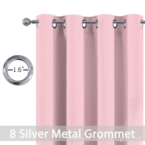 Rideaux occultants roses de 84 pouces de long